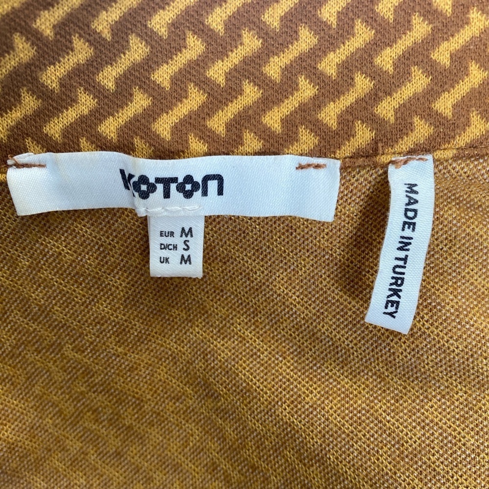 KOTON Buttoned Detailed Patterned Shirt Size M Mustard - Picture 16 of 17